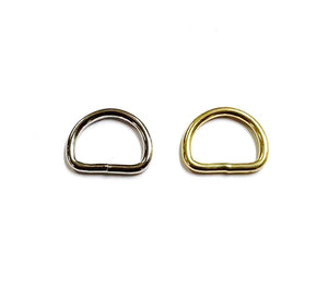 Welded D-Rings Brass & Nickel Plated x10 in Various Sizes For Webbing Bags Dog Leads & Collars