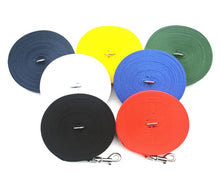 Load image into Gallery viewer, Dog Training Lead 5ft - 100ft Long Strong Tracking Leash Recall Line In 7 Colours 25mm Webbing