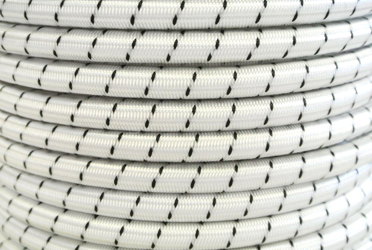 Premium 3/8" Marine Grade White Bungee Shock Cord - Sold By The Yard (UV Resistant)