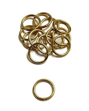Load image into Gallery viewer, Welded O-Rings Brass Plated 12mm - 38mm x10 For Webbing Bags Straps Leads