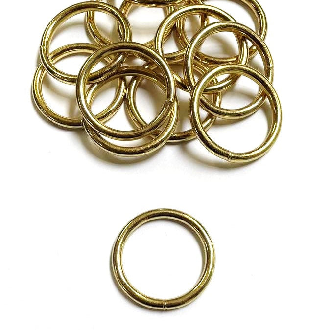 Welded O-Rings Brass Plated 12mm - 38mm x1 - x50 For Webbing Bags Straps Leads