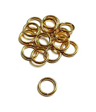 Load image into Gallery viewer, Welded O-Rings Brass Plated 12mm - 38mm x10 For Webbing Bags Straps Leads