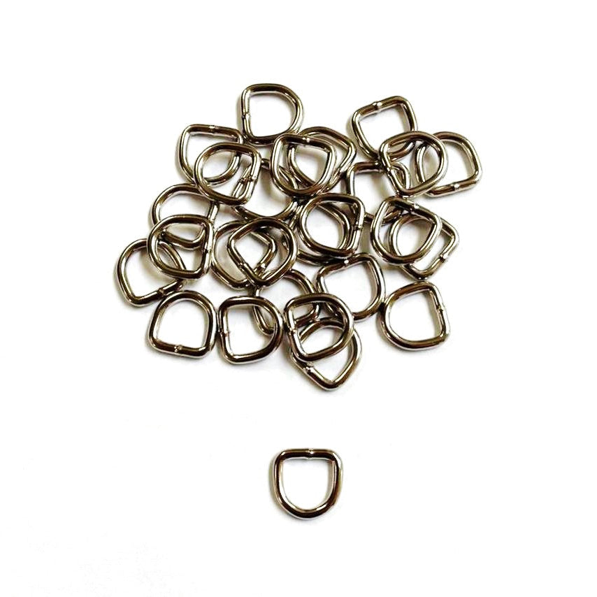 10mm Welded D-ring 3mm Thick Nickel Plated For Webbing Bags Straps Dog Leads Crafts