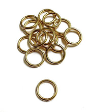 Load image into Gallery viewer, Welded O-Rings Brass Plated 12mm - 38mm x10 For Webbing Bags Straps Leads