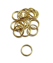 Load image into Gallery viewer, Welded O-Rings Brass Plated 12mm - 38mm x10 For Webbing Bags Straps Leads