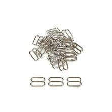Load image into Gallery viewer, Metal 3 Bar Slides Nickel Plated 16mm - 50mm Tri Glide Adjusters Strong & Durable For Bags Straps Webbing Collars Leads