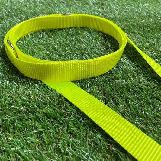 Police Style Dog Training Lead Double Ended Leash Fluorescent Yellow 20mm 25mm