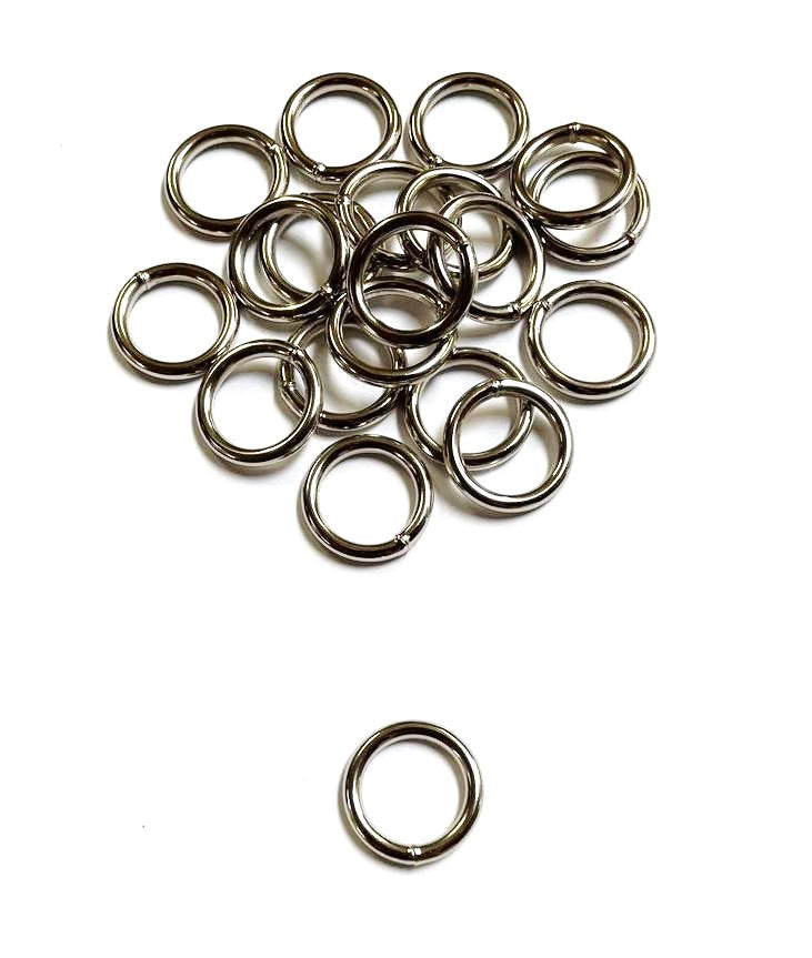 16mm Welded O-Ring Metal Nickel Plated 3mm Thick Circle Rings Webbing Bags Straps