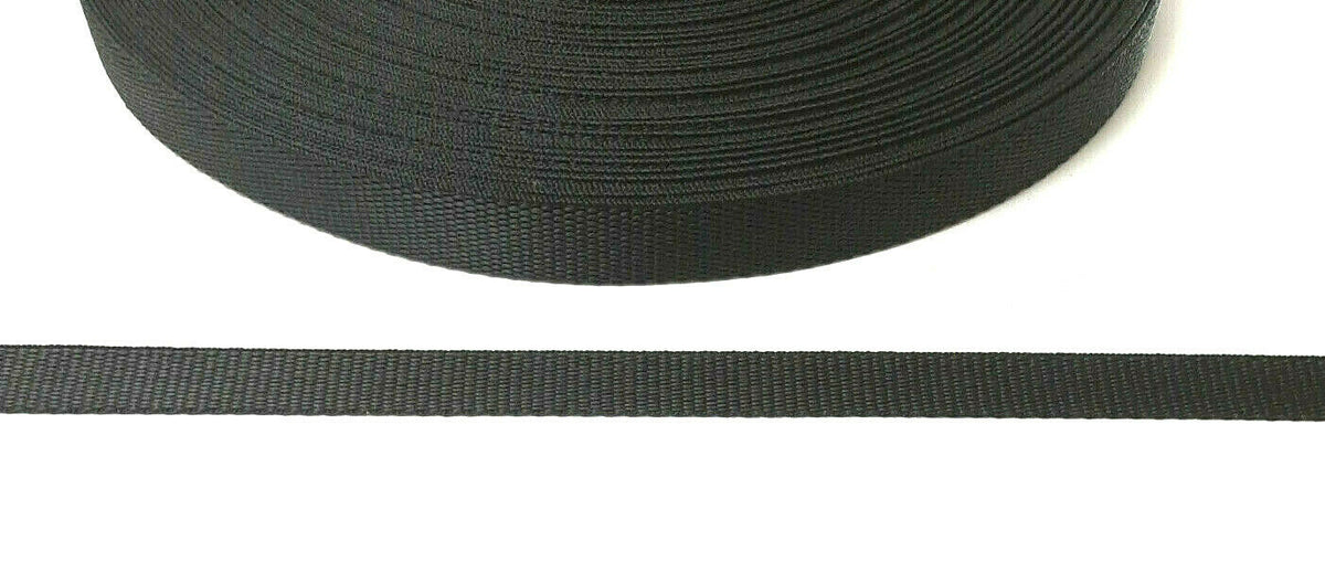 Black polypropylene webbing discount