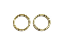 Load image into Gallery viewer, Welded O-Rings Brass Plated 12mm - 38mm x10 For Webbing Bags Straps Leads