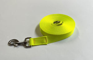 Dog Training Lead 25mm Heavy Webbing 5ft - 30ft Long Line Tracking Recall In 18 Colours