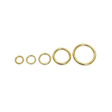 Load image into Gallery viewer, Solid Brass O-Rings 16mm 20mm 25mm 38mm 50mm For Dog Leads Collars Horse Reigns Leather Crafts x2 x5 x10 x25 x50