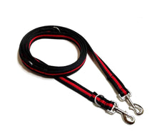 Load image into Gallery viewer, Police Style Dog Training Lead Double Ended Multi Functional Dual Walking Leash 20mm Air Webbing 5ft - 15ft