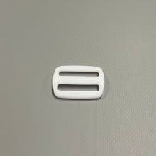 Load image into Gallery viewer, 25mm White Plastic 3 Bar Slides Tri Glide For Handles Straps Webbing Bags Crafts