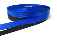 Load image into Gallery viewer, 25mm Polyester Seatbelt Webbing 900kg Royal Blue &amp; Black For Straps Handles Bags