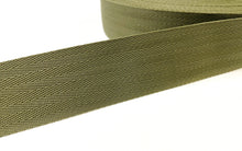 Load image into Gallery viewer, 50mm Herringbone Webbing In Olive Green 1m 2m 5m 10m 25m 50m Bags Straps Craft
