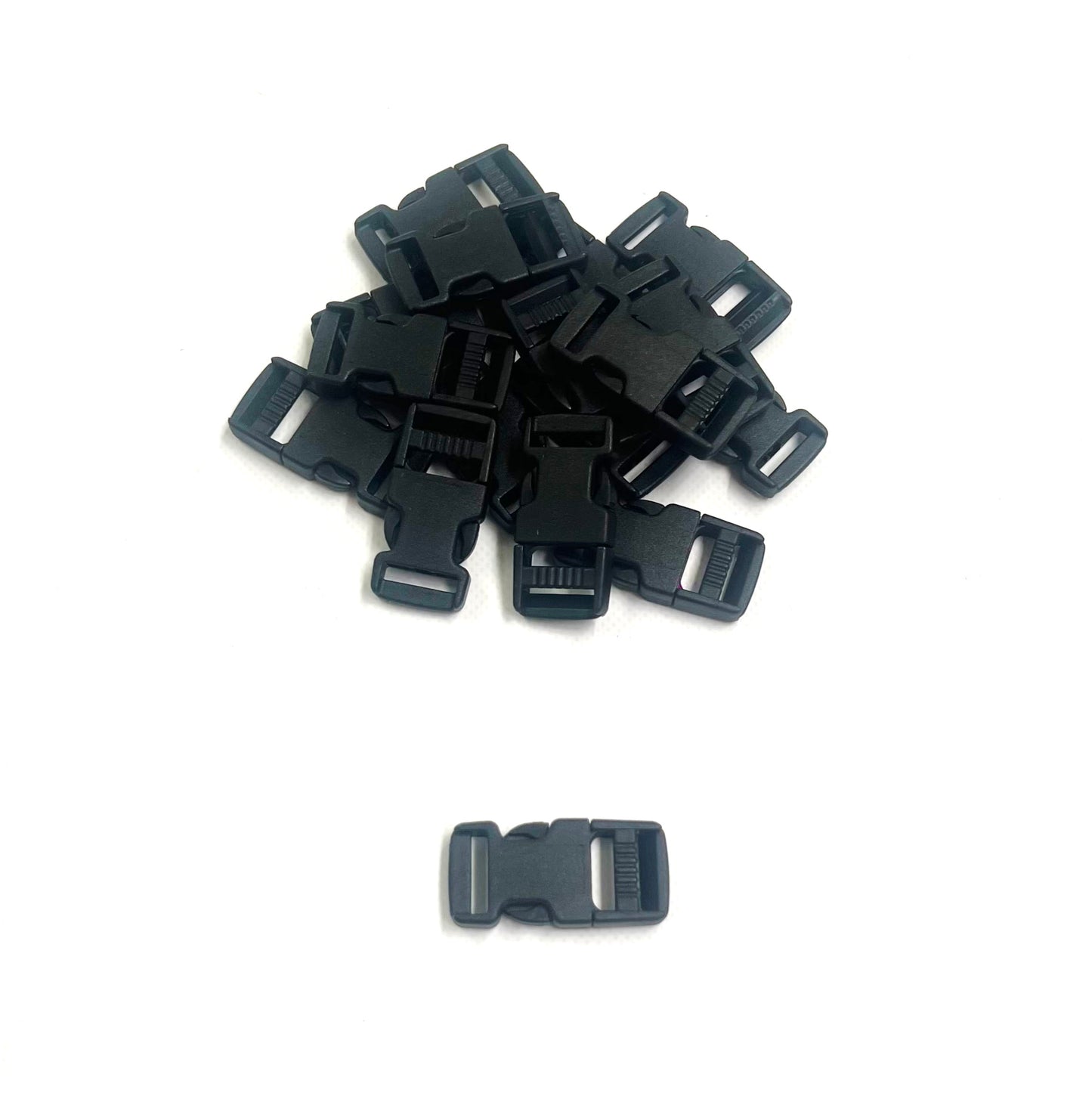 16mm Black Flat Side Release Buckles For Dog Collars Straps Bags Webbing