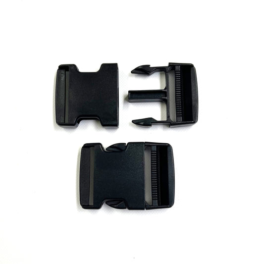 50mm Black Plastic Side-Release Buckles For Webbing Bags Straps Fastenings x10