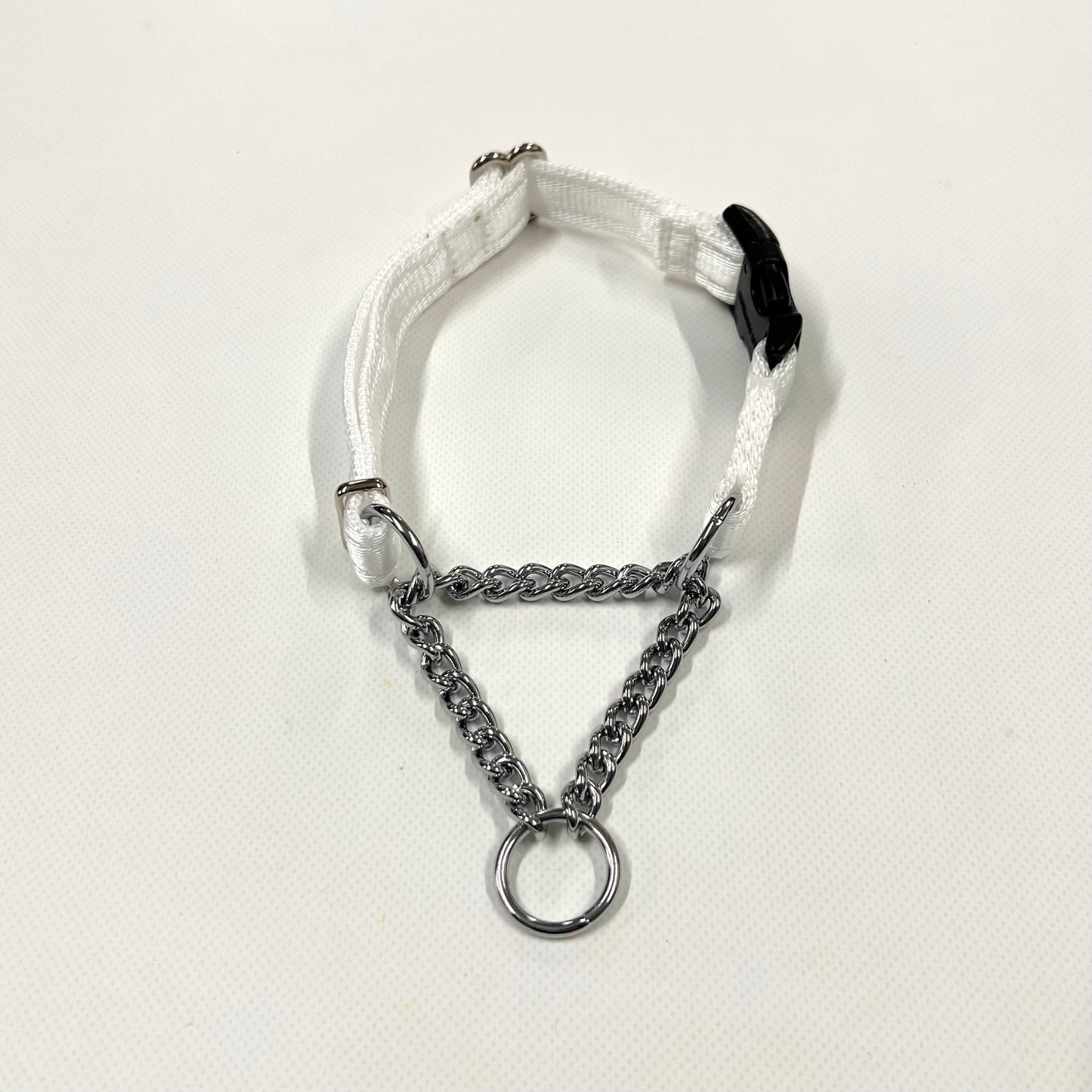 Half Check Chain Dog Collars Small Large 20mm Adjustable With Chrome Plated Chain In Various Colours