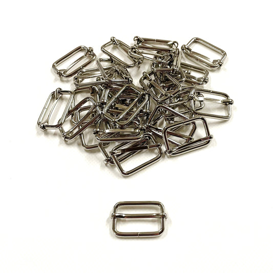 25mm 3 Bar Slide Adjuster Non-Fixed Sliding Bar Nickel Plated Bag Straps Collars