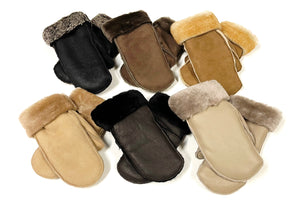 100% Genuine Sheepskin Mittens Mens Ladies Gloves Various Colours Made In The UK