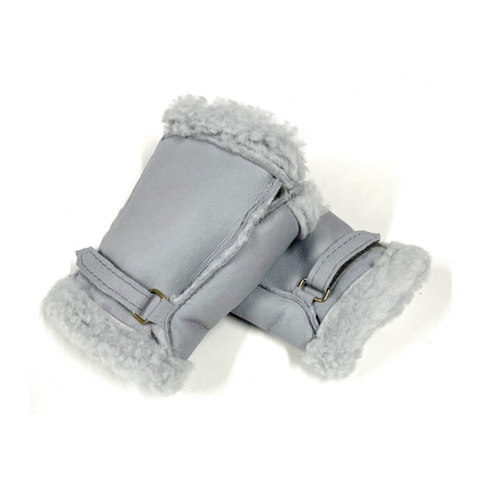 100% Genuine Sheepskin Fingerless Gloves Mittens In Various Sizes And Colours Made In The UK