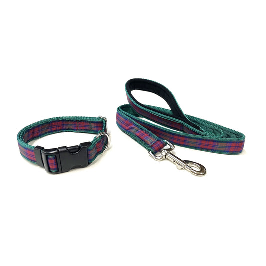 Tartan Dog Lead And Collar Set 25mm Wide Small Medium Large