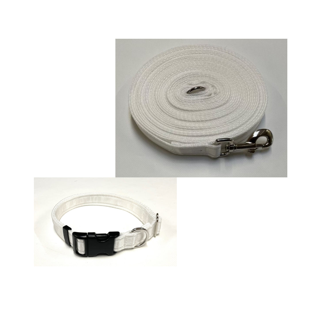 Dog Collar And Lead Set 25mm Cushion Webbing Small Collar In Various Lengths And Matching Colours