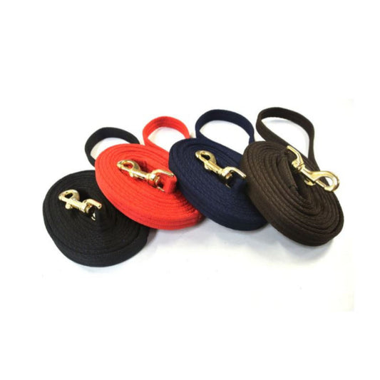Horse Lunge Line Dog Training Lead Padded Strong Soft Air Webbing Solid Brass Trigger Clip
