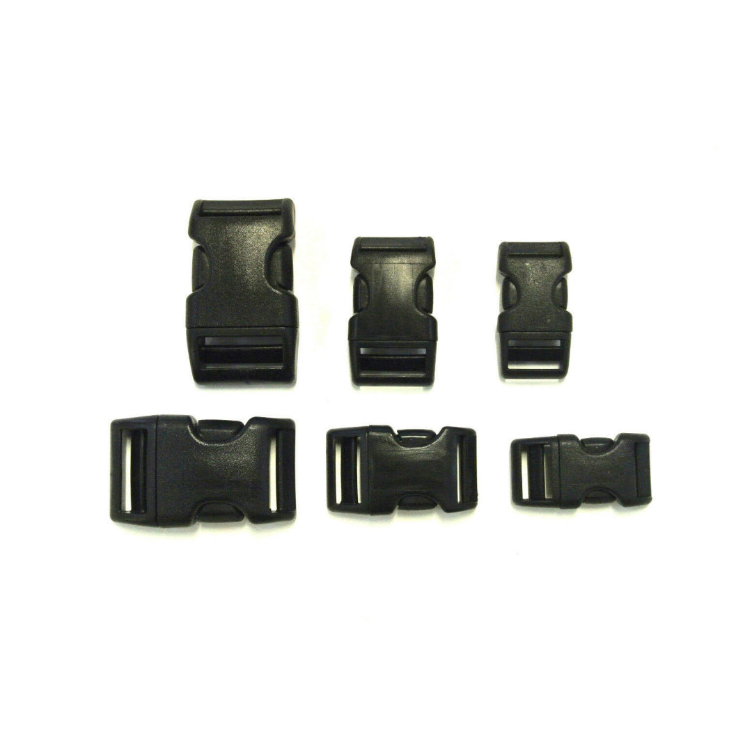 Wienerlock Buckles Plastic Side Release Buckles 16mm 20mm 25mm Nylon Black x1 - x50