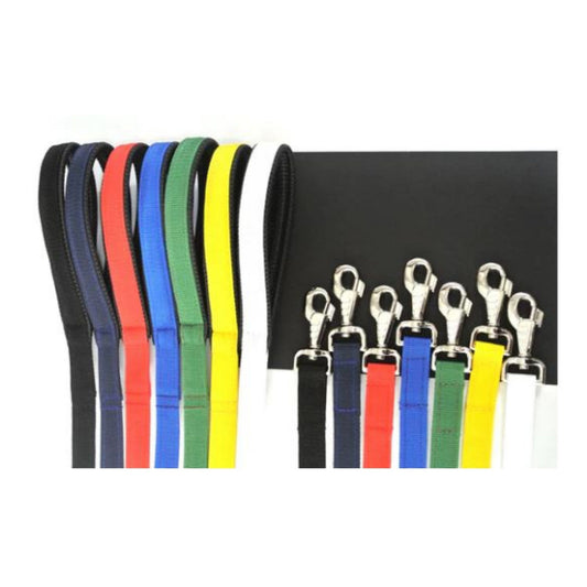 76" Short Close Control Dog Leads With Padded Handle In Various Colours 25mm Webbing