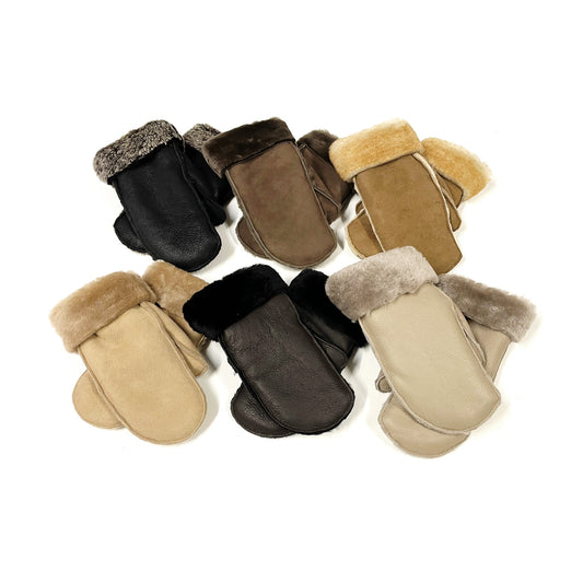 100% Genuine Sheepskin Mittens Mens Ladies Gloves Various Colours Made In The UK