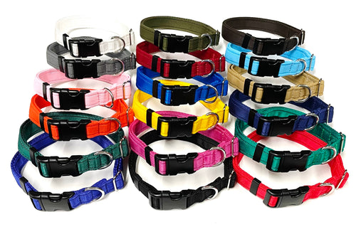 Adjustable Dog Collars 20mm Cushion Webbing In Various Colours And Sizes Small Medium Large