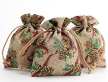 Load image into Gallery viewer, Hessian Drawstring Gift Bags Fabric Linen Christmas Pouch Bags x1 x2 x5 x10 UK Seller