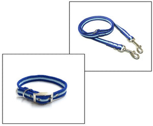 Dog Collar And Police Style Dog Lead Set 20mm Air Webbing X-Small Collar In Various Lengths And Matching Colours