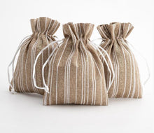 Load image into Gallery viewer, Hessian Drawstring Gift Bags Fabric Linen Christmas Pouch Bags x1 x2 x5 x10 UK Seller