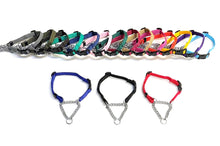 Load image into Gallery viewer, Half Check Chain Dog Collar Adjustable 13mm Wide Webbing 2 Sizes 19 Colours