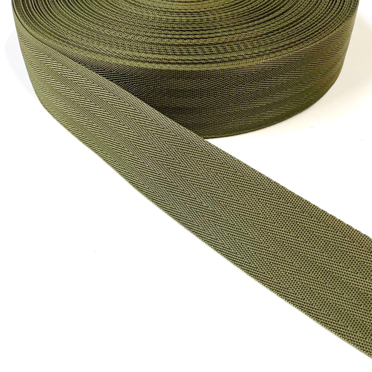 50mm Herringbone Webbing In Olive Green 1m 2m 5m 10m 25m 50m Bags Straps Craft