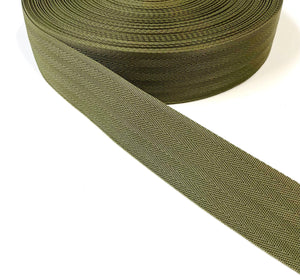 50mm Herringbone Webbing In Olive Green 1m 2m 5m 10m 25m 50m Bags Straps Craft