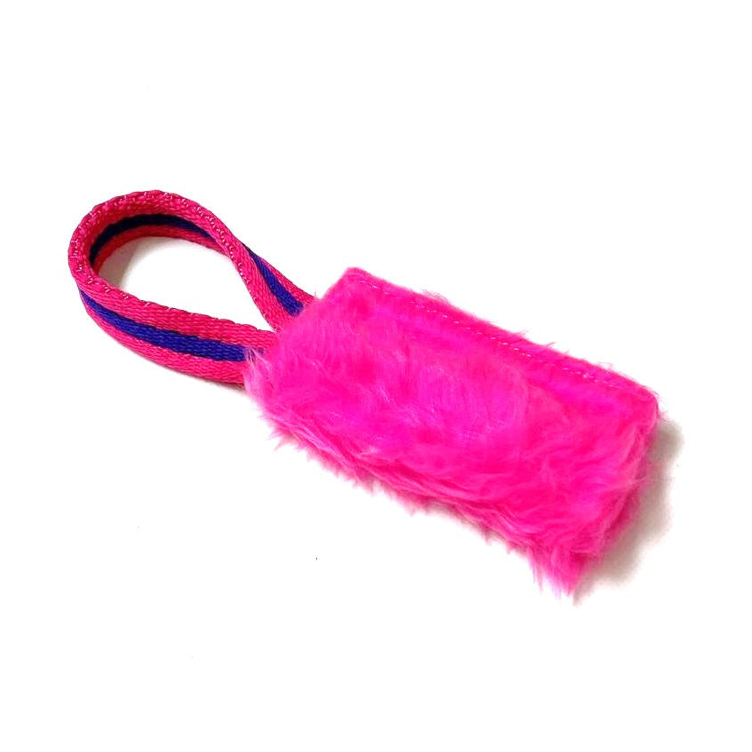 Dog Training Treat Bag Obedience Retrieve Furry Long Prey Dummy In Various Colours Small 4" x 2"