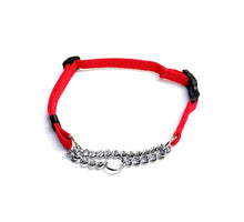 Load image into Gallery viewer, Half Check Chain Dog Collar Adjustable 13mm Wide Webbing 2 Sizes 19 Colours