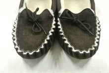 Load image into Gallery viewer, 100% Genuine Sheepskin Moccasin Slippers In Dark Brown Unisex Made In The UK Sizes 3-12