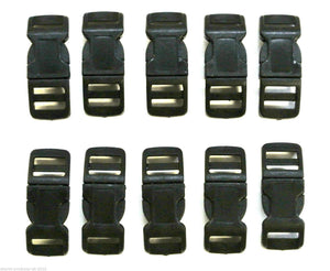 13mm Black Nylon Curved Side-Release Buckles For Collars Straps Bags