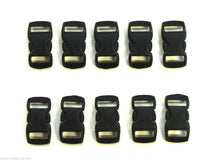 Load image into Gallery viewer, 10mm Black Plastic Curved Side Release Buckles For Collars Bags Straps