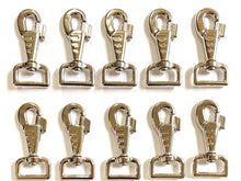 Load image into Gallery viewer, 25mm Fluted Heavy Duty Trigger Clips Hooks Nickel Plated For Dog Leads Webbing Bags Straps