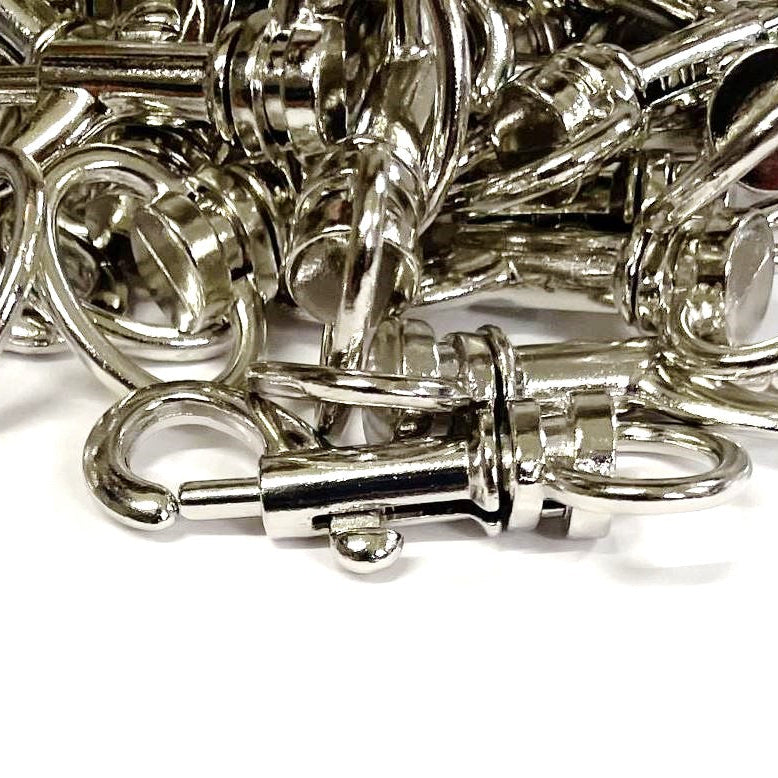 20mm Light Swivel Trigger Clips Hooks Nickel Plated x2 x5 x10 x25 x50 x100