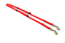 Load image into Gallery viewer, Adjustable 2 way dog lead coupler splitter in red