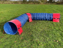 Load image into Gallery viewer, Dog Agility Tunnel Sandbag Adjustable 60cm - 80cm Diameter Tunnels Indoor Outdoor UV PVC Various Colours 490mm Material Width Connects Underneath