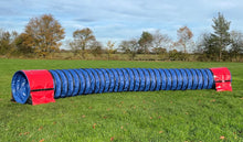 Load image into Gallery viewer, Dog Agility Tunnel Sandbag Adjustable 60cm - 80cm Diameter Tunnels Indoor Outdoor UV PVC Various Colours 490mm Material Width Connects Underneath