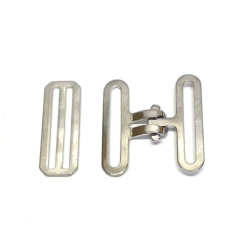 New 2"/50mm Nickel Plated Surcingle Clip Sets Male Female 3 Bar Slides Ideal For Horse Rug Repairs